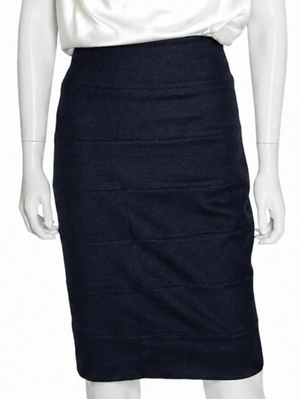 THE ROW | Black High Waist Paneled Stretch Pencil Skirt US 4